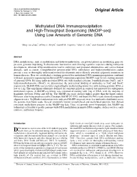 Methylated DNA Immunoprecipitation and High-Throughput Sequencing (Medip-Seq) Using Low Amounts of Genomic DNA