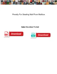Penalty for Stealing Mail from Mailbox