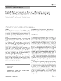 Periodic Limb Movements in Sleep Are Followed by Increases in EEG Activity, Blood Pressure, and Heart Rate During Sleep
