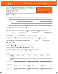 Secondary School Transcript Request