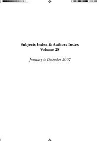Subjects Index & Authors Index Volume 28