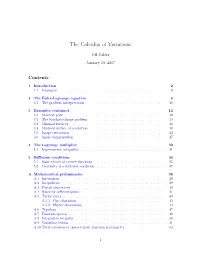 The Calculus of Variations