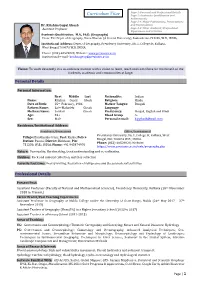 Curriculum Vitae Page 2: Academics Qualification and Achievements Page 3-4: Major Publications, Presentations Dr