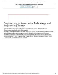 Engineering Professor Wins Technology and Engineering Emmy | the Dartmouth