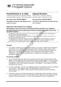 Penderfyniad Ar Yr Apêl Appeal Decision