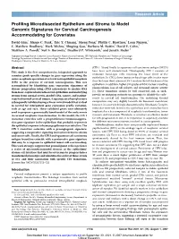 Profiling Microdissected Epithelium and Stroma to Model Genomic Signatures for Cervical Carcinogenesis Accommodating for Covariates