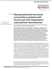 Resting-State Brain Functional Connectivity in Patients with Chronic