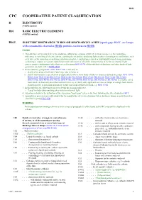 Spark-Gaps H01T; Arc Lamps with Consumable Electrodes H05B; Particle Accelerators H05H) NOTES 1