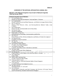 1 Annex a OVERVIEW of the NATIONAL INTEGRATION