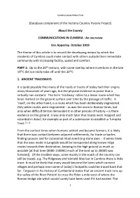COMMUNICATIONS in CUMBRIA : an Overview