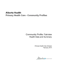 Fairview Health Data and Summary