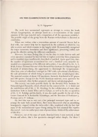 Gorgonopsians, an Attempt Based on a Re-Examination of the Cranial Anatomy of the Type Material and a Comparison of All the Specimens Available 2