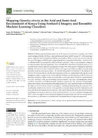 Mapping Opuntia Stricta in the Arid and Semi-Arid Environment of Kenya Using Sentinel-2 Imagery and Ensemble Machine Learning Classiﬁers