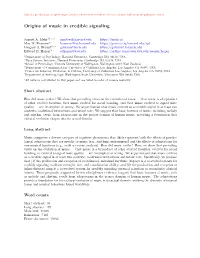 Origins of Music in Credible Signaling