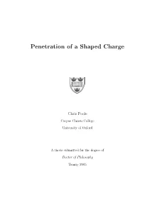 Penetration of a Shaped Charge
