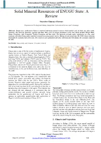 Solid Mineral Resources of ENUGU State: a Review