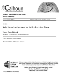 Adopting Cloud Computing in the Pakistan Navy