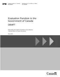 Evaluation Function in the Government of Canada DRAFT