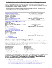 Evaluation Information for Domestic Applicants with Foreign Documents