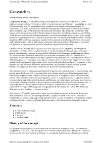 Geosyncline - Wikipedia, the Free Encyclopedia Page 1 of 2