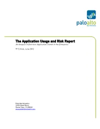 The Application Usage and Risk Report an Analysis of End User Application Trends in the Enterprise