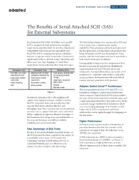 The Benefits of Serial Attached SCSI (SAS) for External Subsystems