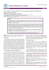 A Two Year Follow up Study of Group Metacognitive Therapy For