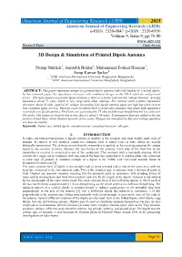 American Journal of Engineering Research (AJER) 2015 3D Design & Simulation of Printed Dipole Antenna