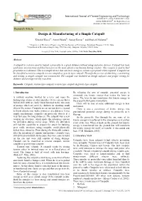 Design & Manufacturing of a Simple Catapult