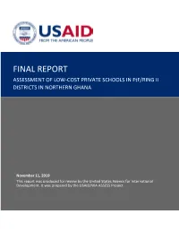 FINAL REPORT ASSESSMENT of LOW-COST PRIVATE SCHOOLS in Ftf/RING II