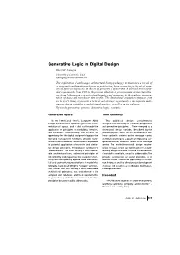 Generative Logic in Digital Design