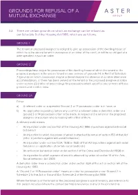 Grounds for Refusal of a Mutual Exchange