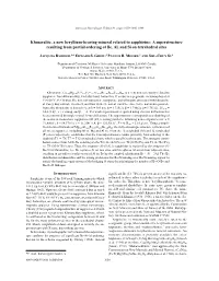 Khmaralite, a New Beryllium-Bearing Mineral Related to Sapphirine: a Superstructure Resulting from Partial Ordering of Be, Al, and Si on Tetrahedral Sites