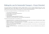 Making the Case for Sustainable Transport – Project Potential