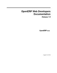 Openerp Web Developers Documentation Release 7.0
