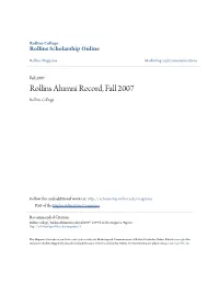 Rollins Alumni Record, Fall 2007 Rollins College