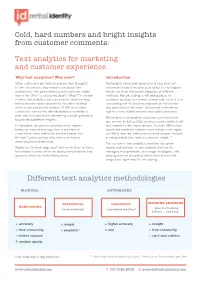 Text Analytics for Marketing and Customer Experience