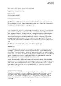 (WA) INQUIRY INTO END of LIFE CHOICES Submission by Nicholas Cowdery AM