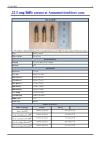 22 Long Rifle Ammo at Ammunitionstore.Com