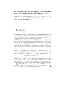 An Approach to the Uniform Artin-Rees The- Orems from the Notion of Relation Type