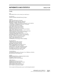 MATHEMATICS and STATISTICS Section 31.200