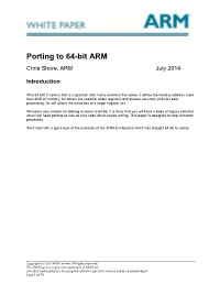Porting to 64-Bit ARM