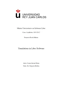 Translations in Libre Software