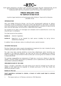 TWEED ANGLING CODE for Salmon & Sea-Trout