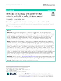 A Database and Software for Mitochondrial Imperfect Interspersed Repeats Annotation Viktor N