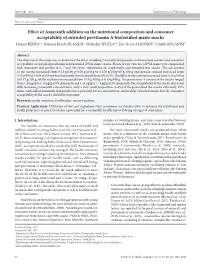 Effect of Amaranth Addition on the Nutritional Composition And