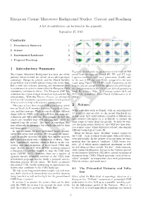 European Cosmic Microwave Background Studies: Context and Roadmap