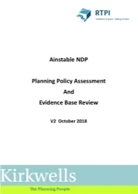 Planning Policy Assessment Provides a Broad Planning Policy Framework on Which to Build the Neighbourhood Plan for Ainstable