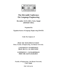 The Fifth Conference on Language Engineering