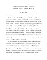 Competing Enlightment Visions of the Separation of Church and State